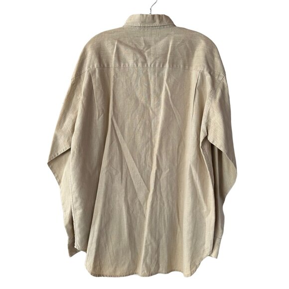 Substudio Linen Blend Button Up Shirt Medium Long Sleeve Beige UAB Beach Desert - Picture 3 of 6